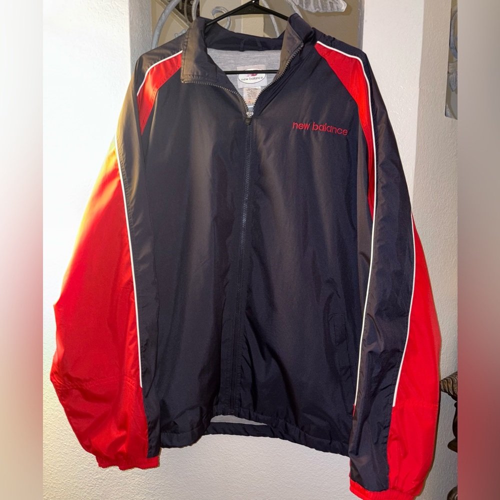 New Balance Men's Navy and Red Windbreaker